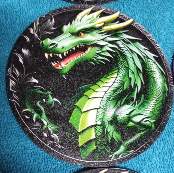 Dragon-Themed Reptile Coaster Decor Set Of 6 - Multicolor - Picture 7 of 8